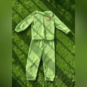 PatPat 2pc Green Pajama Set